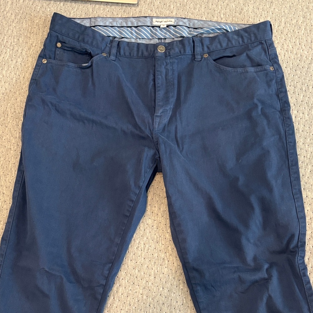 Peter Millar Navy Casual Trousers 5 Pocket